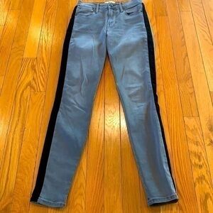 Frame Denim LE High Skinny Sz 25 Gray Black Stripe